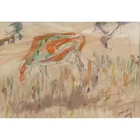 Barbados by Vincent Smith, Pen and watercolor, offered May 2025