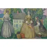 George L. Nelson, The Departure (Three 19th Century Women), Oil on canvas