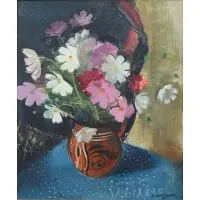Rudolf Jacobi, Still-Life with Flowers, Oil on canvas