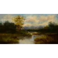 Marsh Scene by George Inness, Oil on canvas, offered Jan 2025