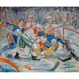 Kamil Kubík, New Jersey Devils Vs. Edmonton Oilers', Oil on canvas