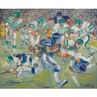Kamil Kubík, New York Giants Vs. New York Jets, Oil on canvas