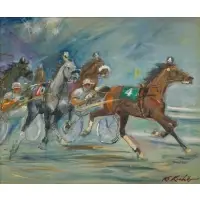 Kamil Kubík, Meadowlands Harness Racing', Oil on canvas
