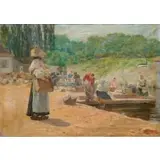 Maximilien Colin, Women Washing, Oil on canvas