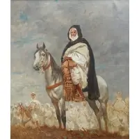 Georges Scott, Study of Arab Man on Horseback, Oil on canvas