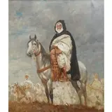 Georges Scott, Study of Arab Man on Horseback, Oil on canvas