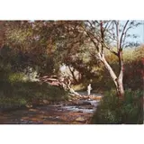 John Meyer, Alone Below the Weir, Oil on canvas