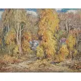 Azan Sung Yan Tsang, House in Woods, Oil on canvas