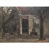 Charles P. Gruppé, The Old Back Door, Oil on board