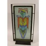 Silvio Vigliaturo, Untitled, Large Art Glass Sculpture encased in a metal frame / stand