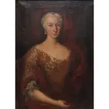 Alessandro Longhi, Portrait of a Woman in a Gold Dress, Oil on canvas