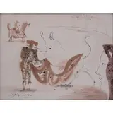 Byron, Toreador, Watercolor with pen and ink