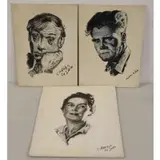 Charles LaSalle, Untitled, 3 Paintings 3 inks on canvas board