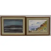 Untitled by M. Daniel, 2 paintings, a gouache and a watercolor, offered Feb 2024