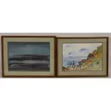 M. Daniel, Untitled, 2 paintings, a gouache and a watercolor