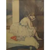 Harry Everett Townsend, Rest (Ballerina), Watercolor on paper with charcoal