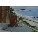 Arthur Walter Stewart, Jr, Shore Scene with Flowers, Watercolor on paper