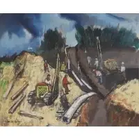 Sol Wilson, Digging Series, Gouache on paper