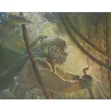Harvey Dunn, The Flame that Cuts Through Sea and Steel, Oil on canvas