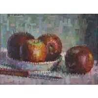 Red Apples by Richard Vernon Goetz, Oil on canvas, offered Oct 2022