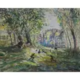 Robert Patterson, Park scene, Watercolor on paper