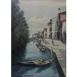 Piero Sigalini, Venice Canal scene, Oil on canvas