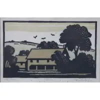 Valenti Angelo, Old Mill, Woodblock