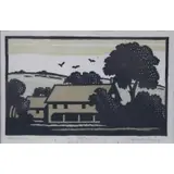 Valenti Angelo, Old Mill, Woodblock