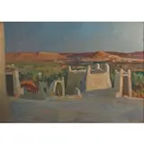 Maurice Bouviolle, Orientalist Scene, Oil on canvas laid to board