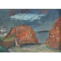 Elias Newman, Pigeon Cove, Rockport, Oil on board