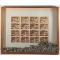 Al Souza, Corsica-Hallstatt Puzzle, 1978, 16 color photographs and puzzle parts in a wood and glass box