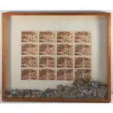 Al Souza, Corsica-Hallstatt Puzzle, 1978, 16 color photographs and puzzle parts in a wood and glass box