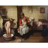 Bernard Dunstan, Genre Scene, Oil on canvas