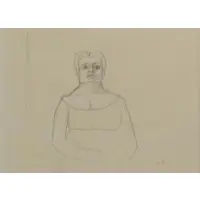 Pierre Tal-Coat, Femme a Mi-Corps, De Face, Pencil on paper
