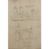 Francesco Lazzaro Guardi, Sketchbook pages, Pen and ink