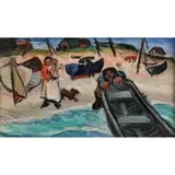 Ben Benn, Coastal Scene, Oil on board