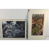 Illustrations by Al Scully, Grouping of two watercolors, offered Feb 2022