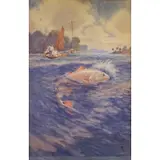Charles Frederick William Mielatz, Channel Bass, 1902, Gouache