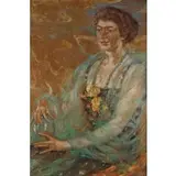 Robert Lewis Reid, Lady in an Aqua Shawl, 1917, Oil on canvas