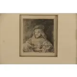 Rembrandt, The Card Player, Etching