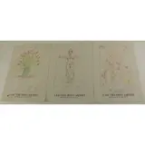 René Moncada, Erotic Scenes, Grouping of three colored pencil drawings