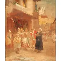 Gaston La Touche, Genre Scene, Oil on canvas