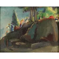Nicholas Luisi, Interstate Park, Oil on Board, "Interstate Park"