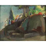 Nicholas Luisi, Interstate Park, Oil on Board, "Interstate Park"