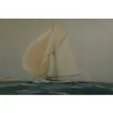 Frank Henry Algernon Mason, Moonbeam Racing on the Solent, Gouache