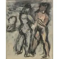 Simka Simkhovitch, Figure Study, Gouache