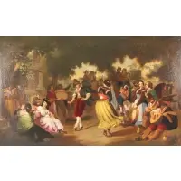 Edmund Coates, European Party Scene, Oil on canvas