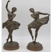 Untitled by Émile Pinedo, Ballerinas A finely executed pair of bronze ballerinas with nice original patina, offered May 2021