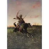 Tadeusz Ajdukiewicz, Orientalist Scene of a Turkish Warrior, Oil on panel