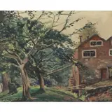 L van Meerbeek, Old Mill at Nonceveux, Oil on canvas
